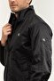 Men Black Padded Zip Mock Neck Jacket - 4