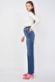 Women's Dark Blue Palazzo Jean Trousers High Waist - 5