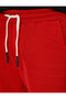 Men's Red Pocket Shorts Striped Waist Tied Cotton - 6