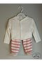Baby, Unisex, Dried Rose, Striped Top and Bottom Set, Set of 5 (Waterproof Zippered Organizer Bag Is a Gift) - 2
