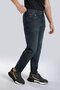 London Normal Waist Tight Tapered Cut Shrinkable Leg Blue Men's Jean Trousers - 2