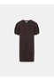 90257 Crew Neck Wool Blend Knitwear Dress-Dark Brown - 6