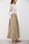 Women's Gathered Waist Elastic Long Maxi Skirt Khaki - 4