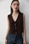 Women's Tie-Up Linen Vest Brown