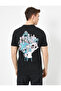 Men's Black Printed T-shirt - 4