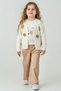Girl's 3-Piece Set – Cardigan, Printed T-Shirts and Pants | Floral Motif, High-Quality Fabric, Comfortable Fit - 4