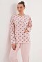 Women's Plus Size Floral Print Long Sleeve Oversized Mom Pajama Set 80% Cotton, 20% Viscose - 4