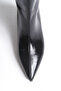 Women's Black Patent Leather Heeled Pointed Toe Below-The-Knee Boots - 3