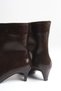 Women's Brown Patent Leather Pointed Toe Heeled Boots - 4