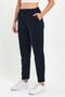 Women's Grey-Navy Blue Regular Fit Straight Leg Elastic Waist Lace-up 2-Piece Sweatpants - 5