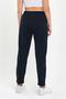 Women's Grey-Navy Blue Regular Fit Straight Leg Elastic Waist Lace-up 2-Piece Sweatpants - 6