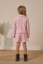 Girl's Tweed Jacket with Skirt 3-Piece Top and Bottom Set Pink - 2