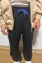 Boys' Sweatpants with Lace-Up Accessories and Arma Detail, Ages 4-8, Black