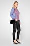 Women Crew Neck Long Sleeves Knitted Sweater, Purple