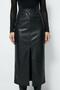 Black Slit Faux Leather High-Waisted Maxi Skirt - 3