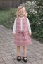 Tweed Fabric Girl's 4-Piece Skirt, Vest, Bandana, Eid Outfit Set