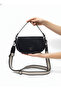 Women's Black Crossbody Bag - with Shoulder Strap - Daily Stylish Model - Fibag - 3