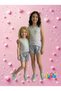 Bottom Top Summer Girls' Two-Piece Suit Heart Zero Sleeve Devore Combed Cotton Top Shiny Short Combed Cotton Shorts. - 5