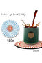 Tea Cup Coaster Set, 10x10cm, 6 Pieces , Washable , Non-Slip Leather, No. 502 - 4