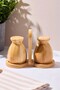 Duke 2 Li Bamboo Salt and Pepper Shakers with Stand 16594