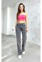 Nadia Stretch Relaxed-Fit Women's Smoked Gray Super High-Waisted Relaxed-Leg Denim Jeans - 5