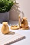 Duke 2 Li Bamboo Salt and Pepper Shakers with Stand 16594 - 2