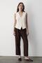 Women's Lined Button Detailed Linen Vest Natural - 2
