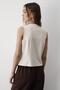 Women's Lined Button Detailed Linen Vest Natural - 6