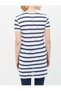Women's Navy Blue Striped T-shirt 7YAL16559IK - 3