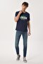Collage Men's 100% Cotton O-Neck T-Shirt Navy Blue - 2
