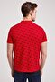 Tree Men's 100% Cotton Printed Polo Neck T-Shirt Vibrant Red - 4