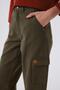 Sandy High Waist Straight Cut Straight Leg 100% Cotton Khaki Women's Trousers - 4