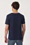 Collage Men's 100% Cotton O-Neck T-Shirt Navy Blue - 3