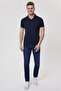 Mixed Men's 100% Cotton Polo Collar T-Shirt Navy Blue