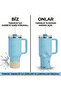 Thermos Compatible with Straw Straw Pipe, Pink Base, 0.89 and 1.18 Lt Compatible Thermos Accessory, 7cm Base Diameter - 5