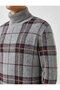 Turtleneck Plaid Sweater - 5