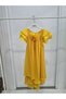 Girl's Rose Detailed Yellow Tulle Dress - 3