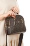 Women's Patterned Daily Crossbody Bag – Brown with Gold Zipper Detail - 2
