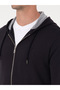 Navy Blue Regular Fit Cotton Blend Full Zip Hooded Sweatshirt 50318867-Vr033 - 7