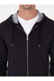 Navy Blue Regular Fit Cotton Blend Full Zip Hooded Sweatshirt 50318867-Vr033 - 6
