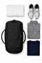 Black Crinkle Fabric Shoe Compartment 0818 Waterproof Sports and Travel Bag with Front Pocket and Shoulder Strap - 5