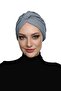Cotton Band-Lined Dark Gray Ready-Made Turban Hijab Pool Cap Suitable for Medical Use