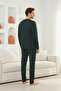 Men's Long Sleeve Plaid Pajama Set with Pockets - 3