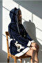 Women's Hooded Embroidered Zip-Up Short Robe - 3
