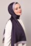 Dark Violet Circle Pattern Monogram Shawl - 2