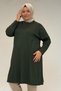38501 Plus Size Basic Combed Cotton Tunic - Khaki - 2