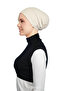 Zero Sleeve Turtleneck Full Neck Lycra Combed Cotton Women's Half Body - Black - 2