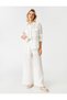 Elastic Waist Wide Leg Pants Linen Blend