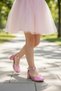 Girl's Pink Color Square Heeled Stylish Evening Dress Shoes - 2