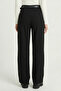 Belted Wide Leg Stretch Knit Trousers Lzv0045 Black - 5